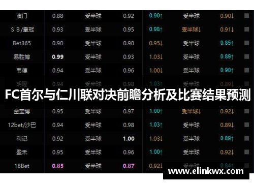 FC首尔与仁川联对决前瞻分析及比赛结果预测
